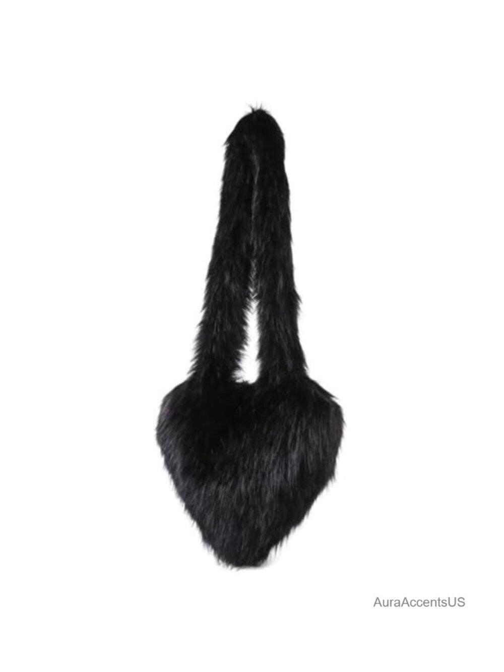 Faux Fur Heart Shaped Shoulder Bag Furry Crossbody Magnet Snap